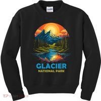Glacier National Park Montana Mountains Trip Kids Sweatshirt thumb 0