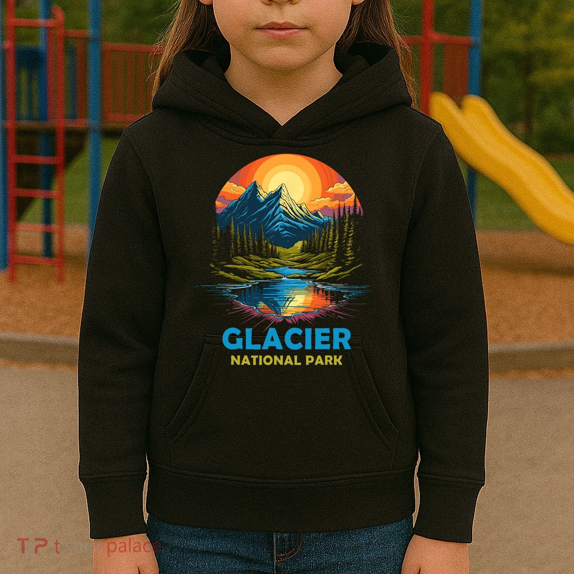Glacier National Park Montana Mountains Trip Kids Hoodie