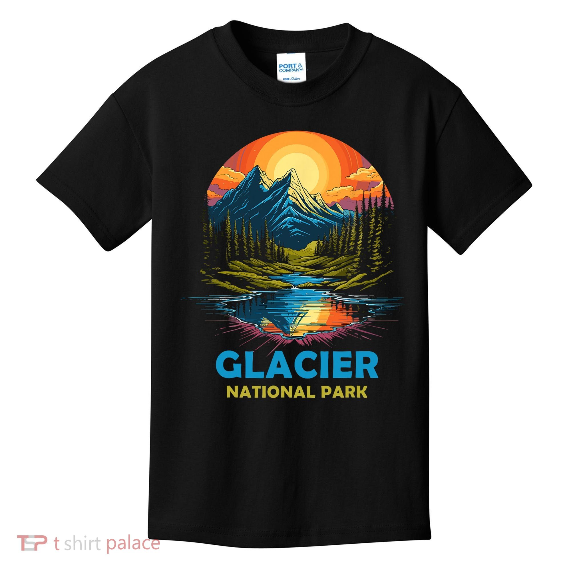 Glacier National Park Montana Mountains Trip Kids T-Shirt