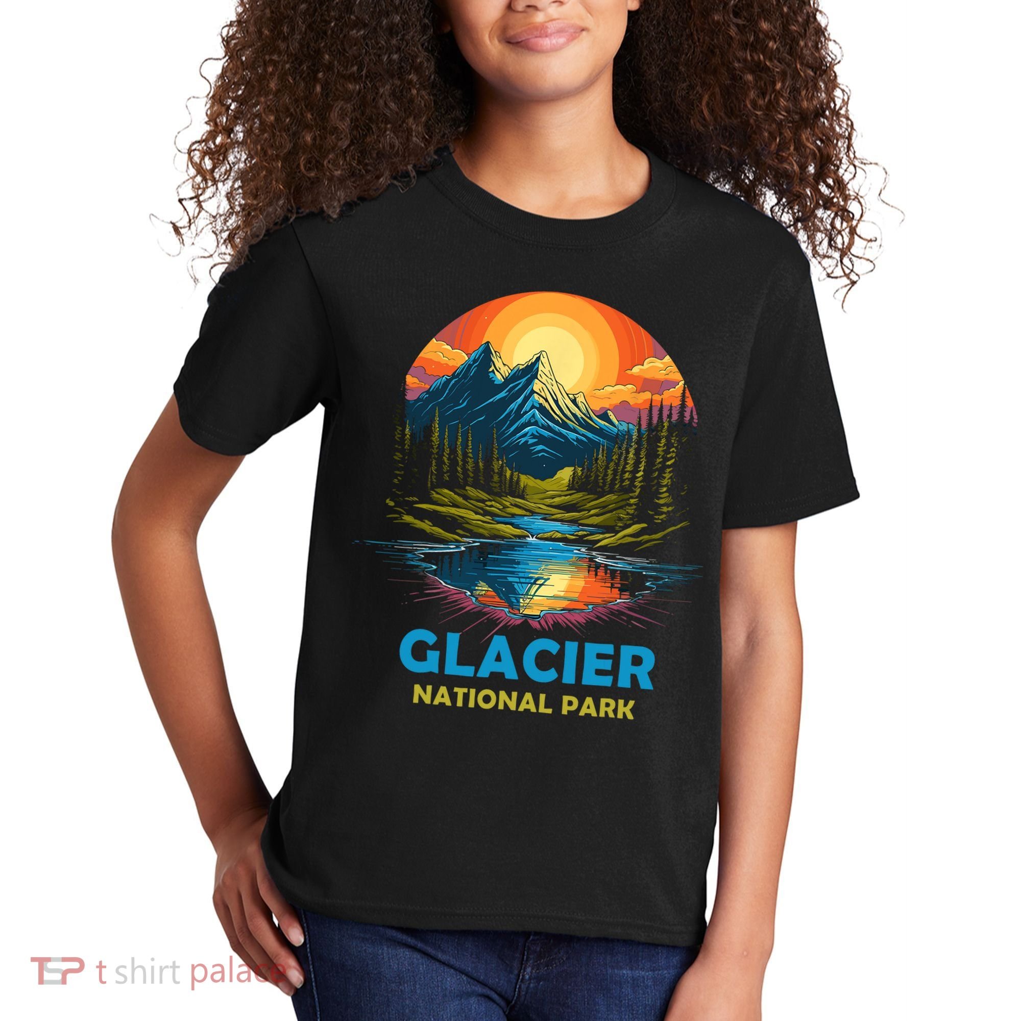 Glacier National Park Montana Mountains Trip Kids T-Shirt