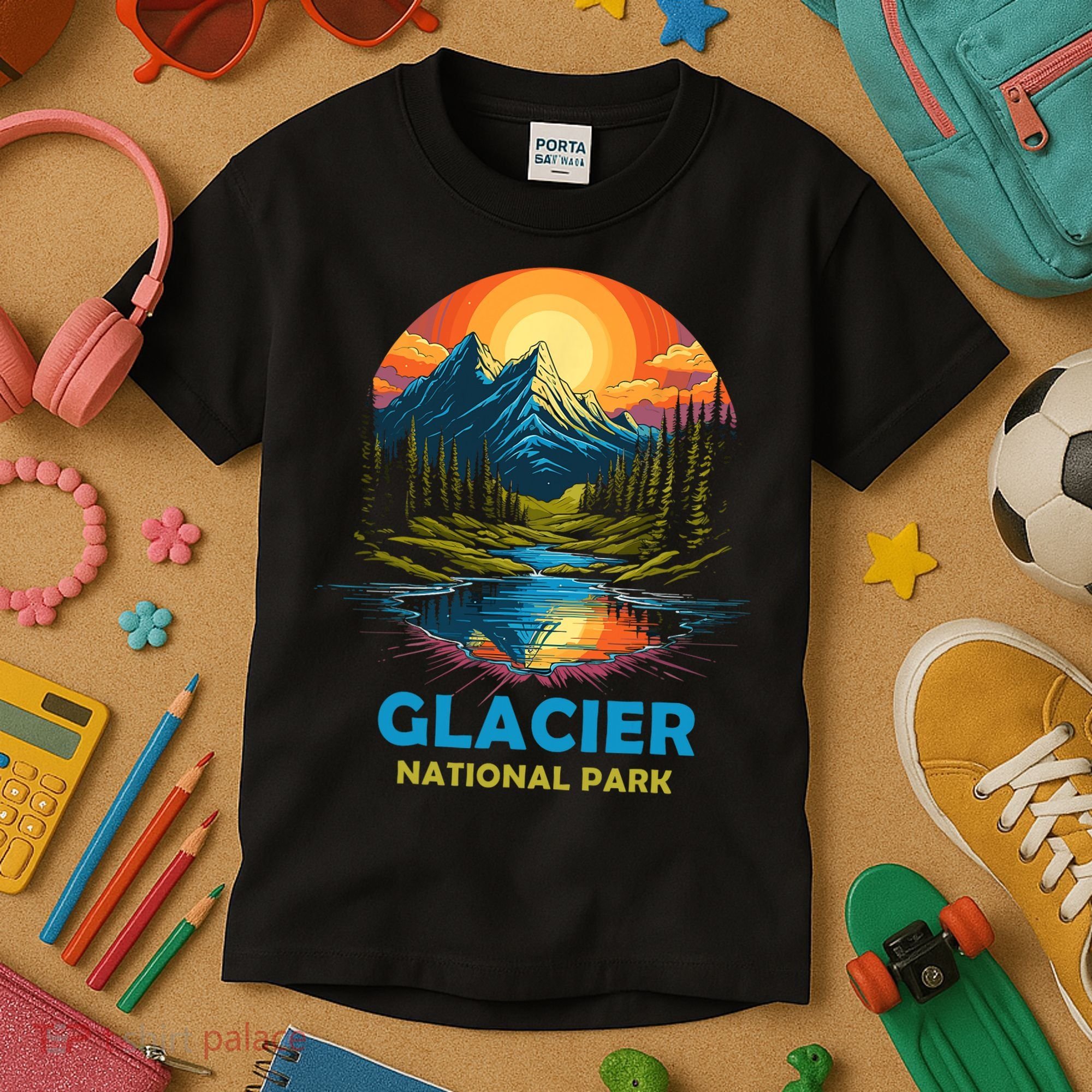 Glacier National Park Montana Mountains Trip Kids T-Shirt