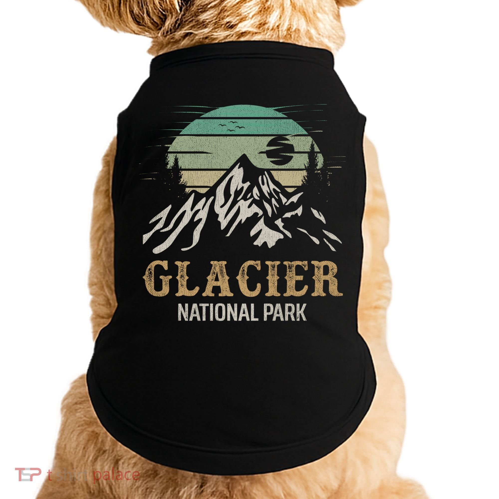 Glacier National Park Merchandise Retro Glacier Souvenirs Cute Gift Doggie Tank