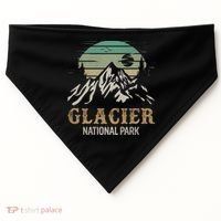 Glacier National Park Merchandise Retro Glacier Souvenirs Cute Gift USA-Made Doggie Bandana thumb 0