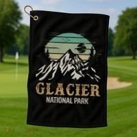 Glacier National Park Merchandise Retro Glacier Souvenirs Cute Gift Golf Towel thumb 1