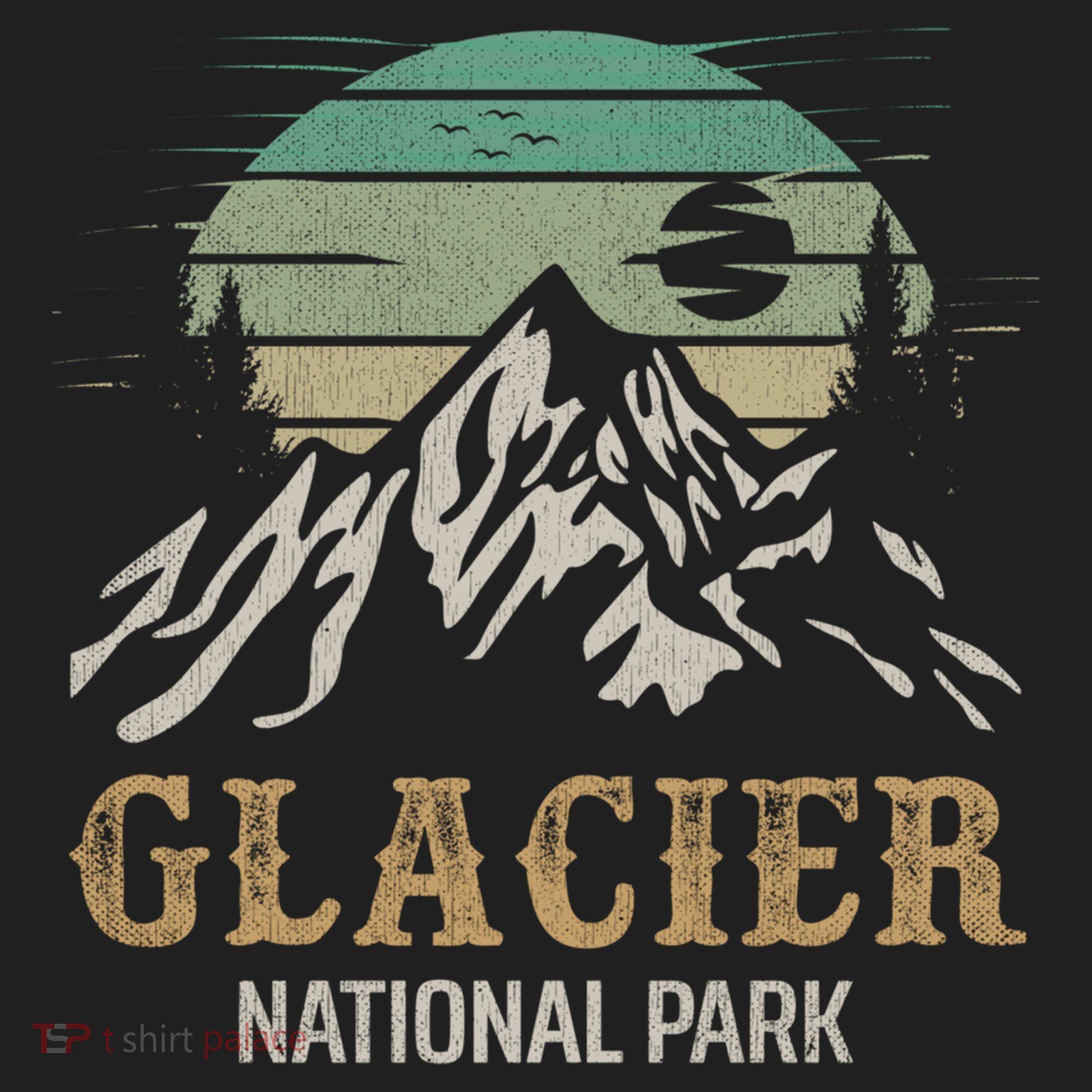 Glacier National Park Merchandise Retro Glacier Souvenirs Cute Gift Golf Towel