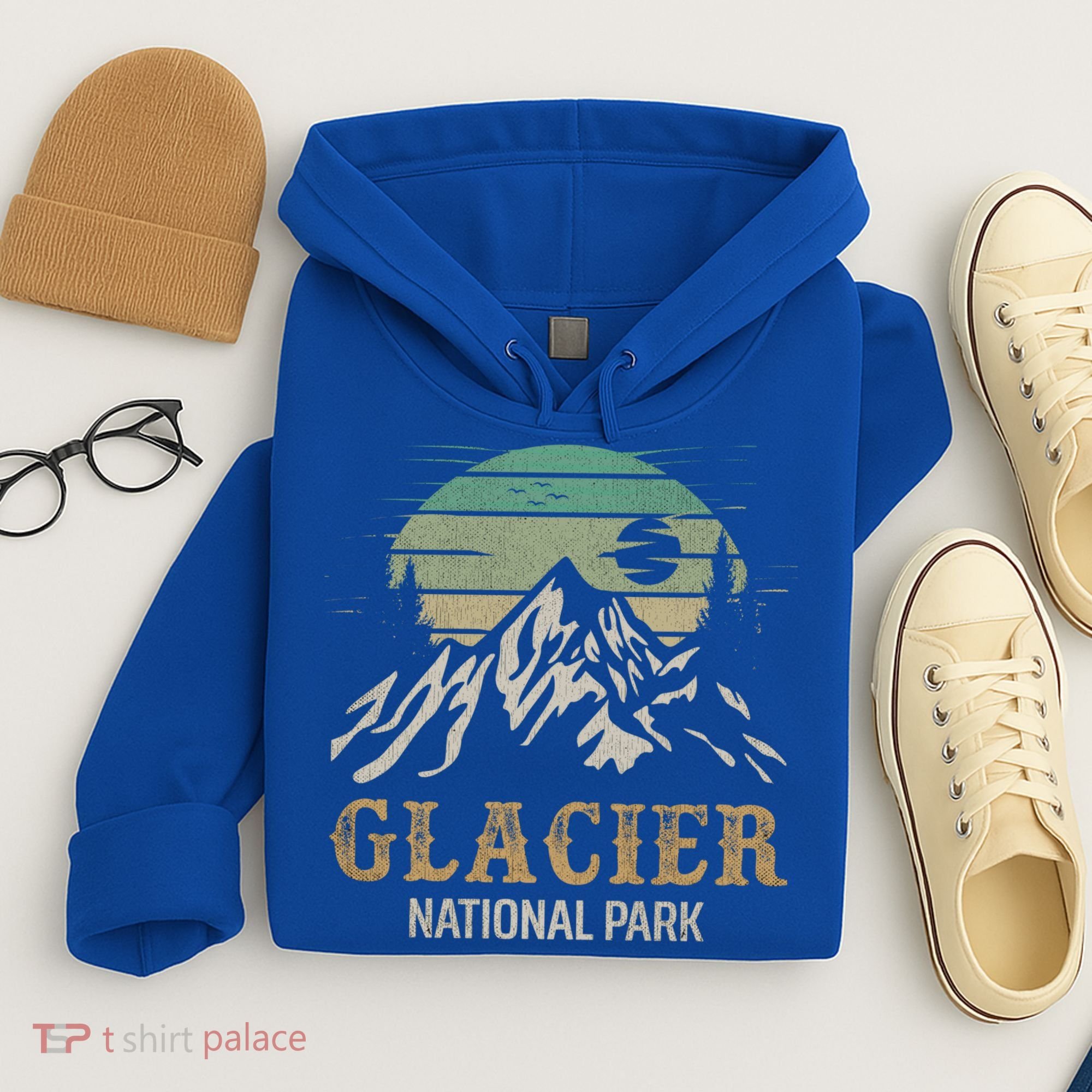 Glacier National Park Merchandise Retro Glacier Souvenirs Cute Gift Hoodie