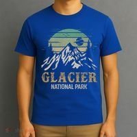 Glacier National Park Merchandise Retro Glacier Souvenirs Cute Gift T-Shirt thumb 3