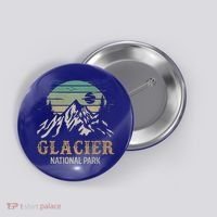 Glacier National Park Merchandise Retro Glacier Souvenirs Cute Gift Button thumb 0