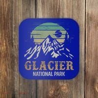 Glacier National Park Merchandise Retro Glacier Souvenirs Cute Gift Coaster thumb 0