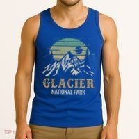 Glacier National Park Merchandise Retro Glacier Souvenirs Cute Gift Tank Top thumb 3