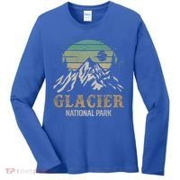 Glacier National Park Merchandise Retro Glacier Souvenirs Cute Gift Women's Long Sleeve Shirt thumb 0