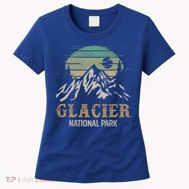 Glacier National Park Merchandise Retro Glacier Souvenirs Cute Gift Women's T-Shirt