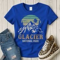 Glacier National Park Merchandise Retro Glacier Souvenirs Cute Gift Women's T-Shirt thumb 3