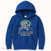 Glacier National Park Merchandise Retro Glacier Souvenirs Cute Gift Kids Hoodie thumb 0