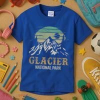 Glacier National Park Merchandise Retro Glacier Souvenirs Cute Gift Kids T-Shirt thumb 3