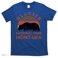 Glacier National Park Montana Bear Hiking Nature Vintage Gift T-Shirt thumb 0
