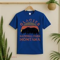 Glacier National Park Montana Bear Hiking Nature Vintage Gift T-Shirt thumb 2