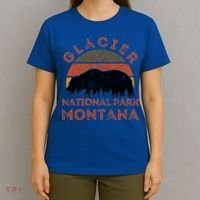 Glacier National Park Montana Bear Hiking Nature Vintage Gift T-Shirt thumb 4