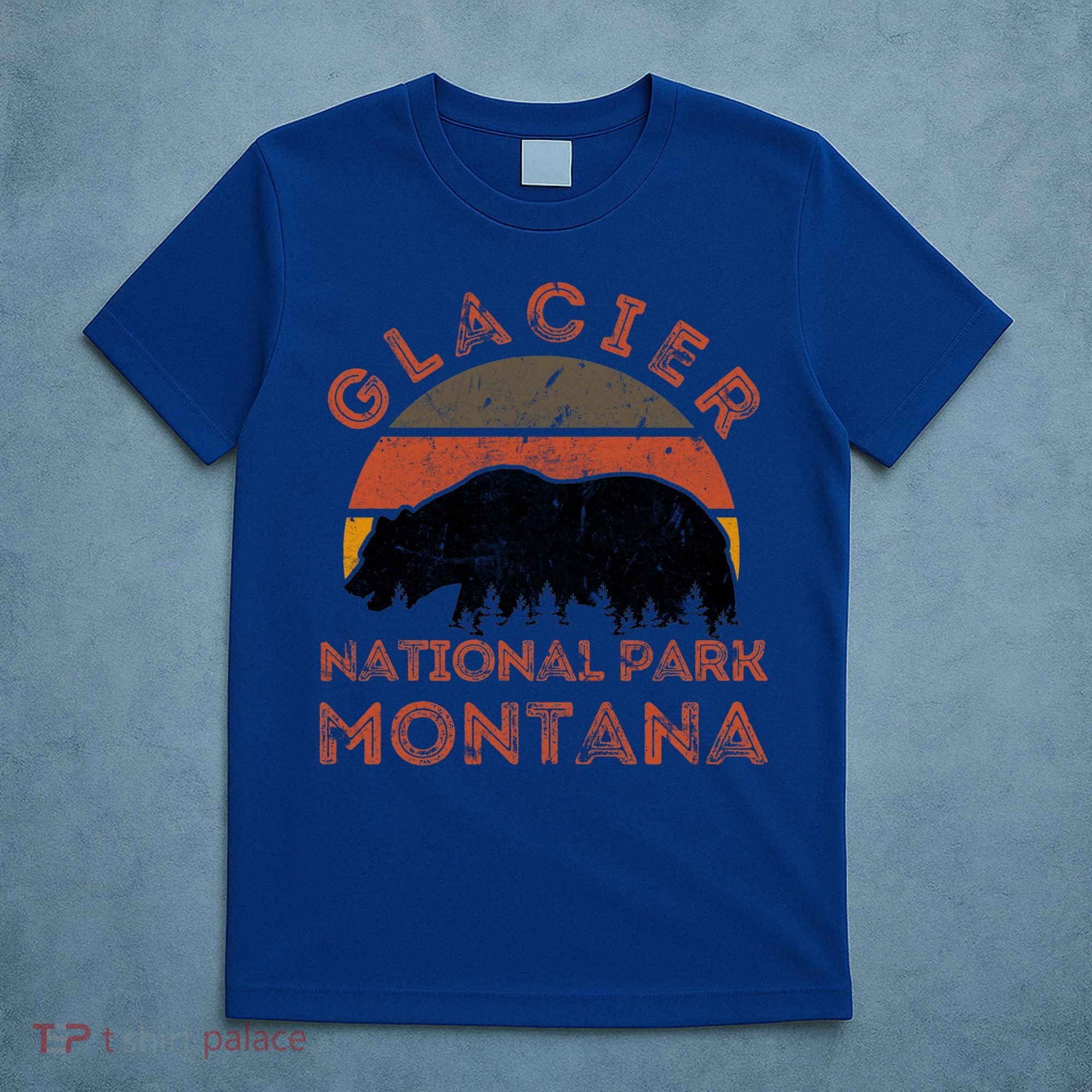 Glacier National Park Montana Bear Hiking Nature Vintage Gift T-Shirt