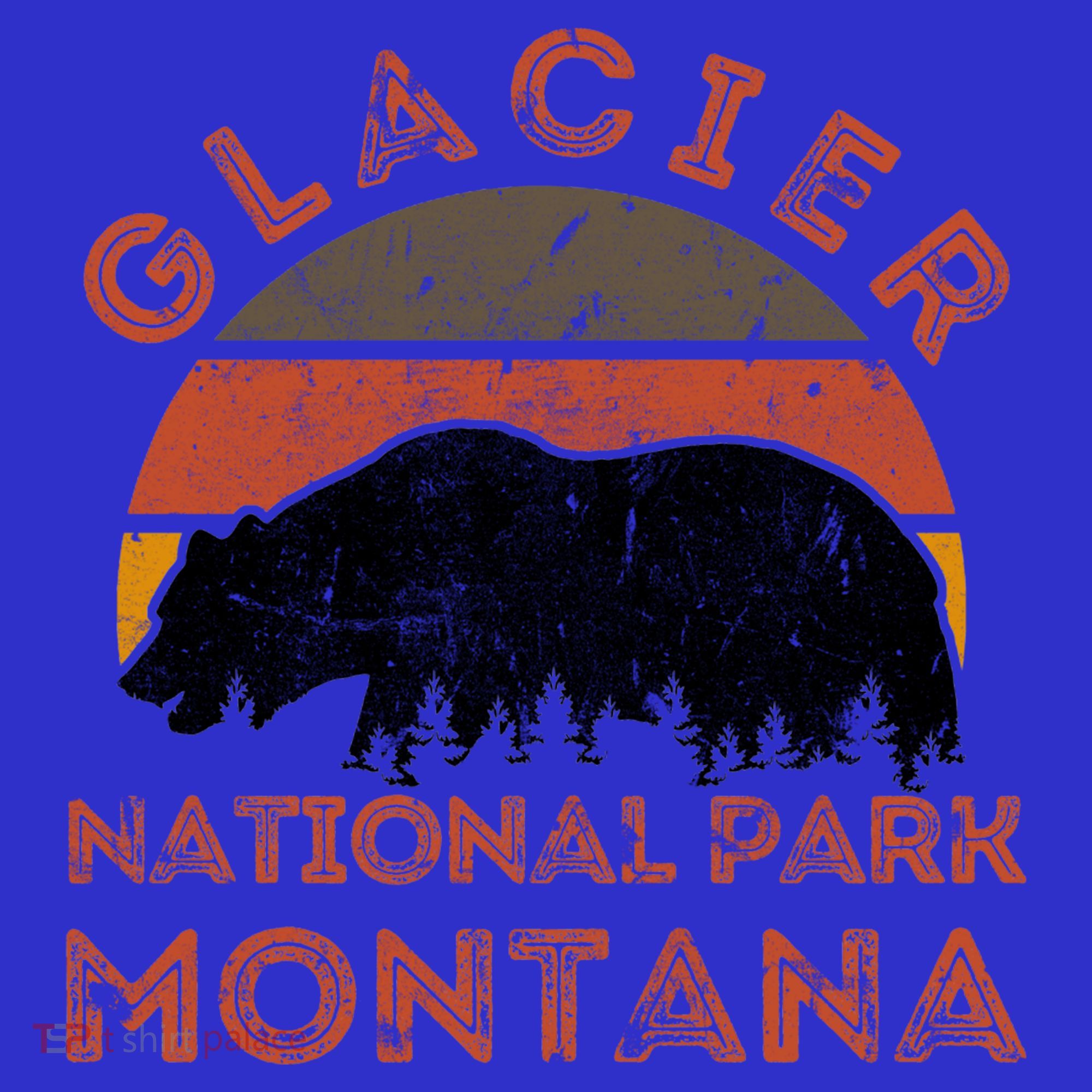 Glacier National Park Montana Bear Hiking Nature Vintage Gift T-Shirt