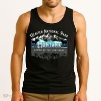 Glacier National Park Montana Moose Hiking Camping Souvenir Tank Top thumb 3