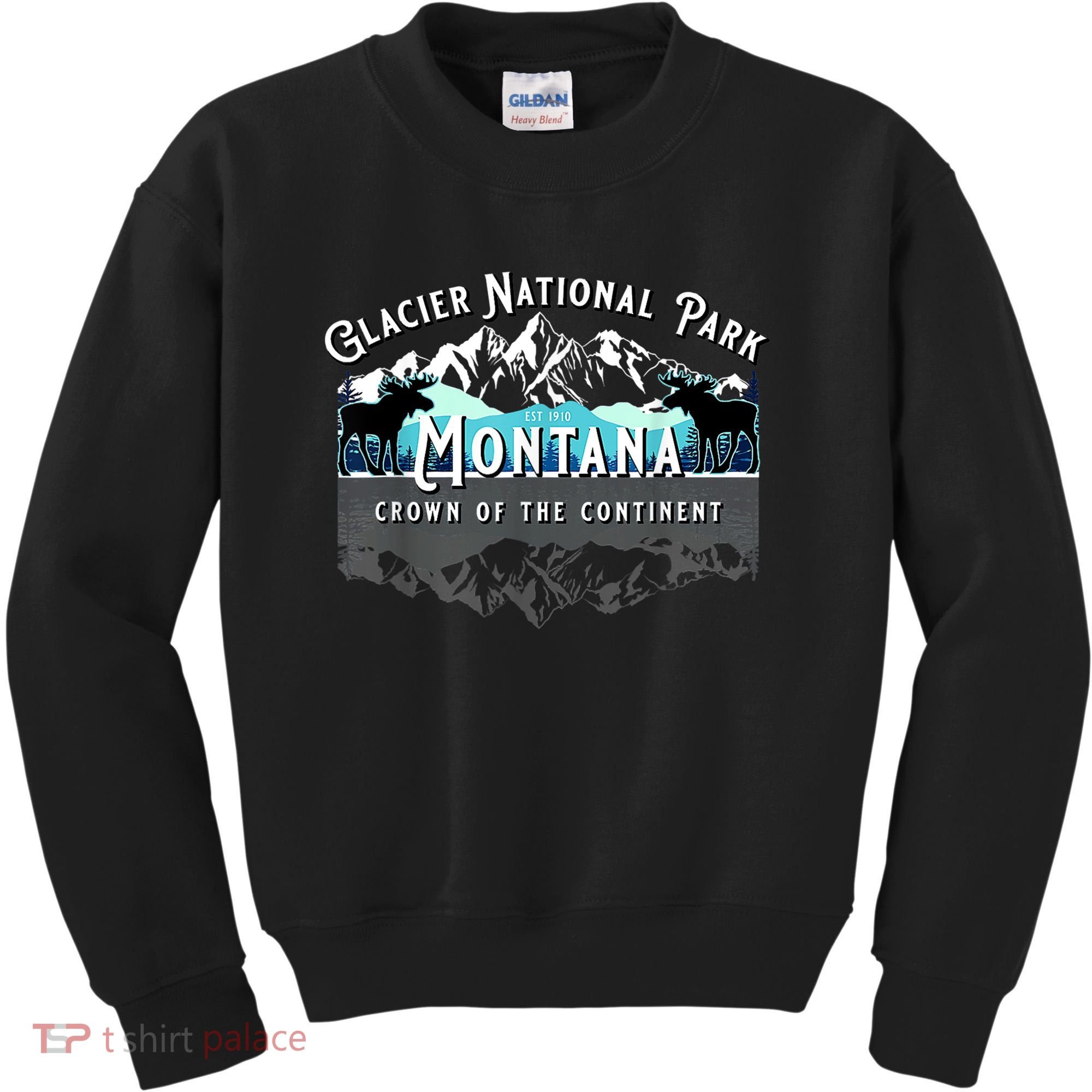 Glacier National Park Montana Moose Hiking Camping Souvenir Kids Sweatshirt