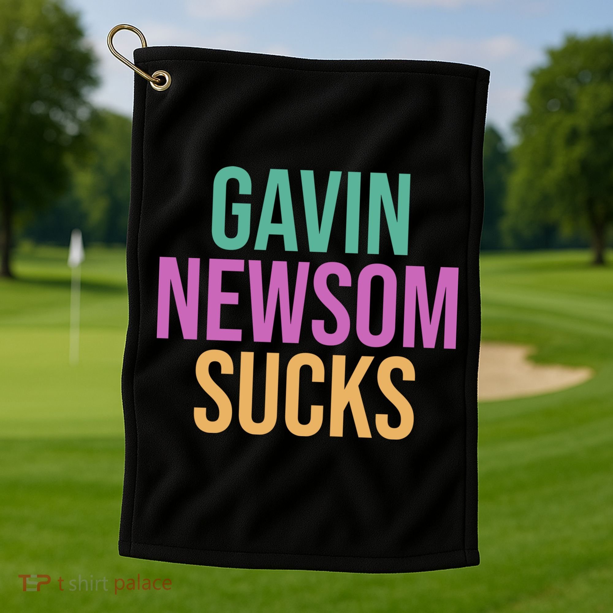 Gavin Newsom Sucks Golf Towel