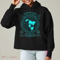 Gleasons New Standard Map Of The World Flat Earth Ladies Heavyweight Boxy Pullover Hoodie thumb 0
