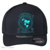 Gleasons New Standard Map Of The World Flat Earth Flexfit Unipanel Trucker Cap thumb 0