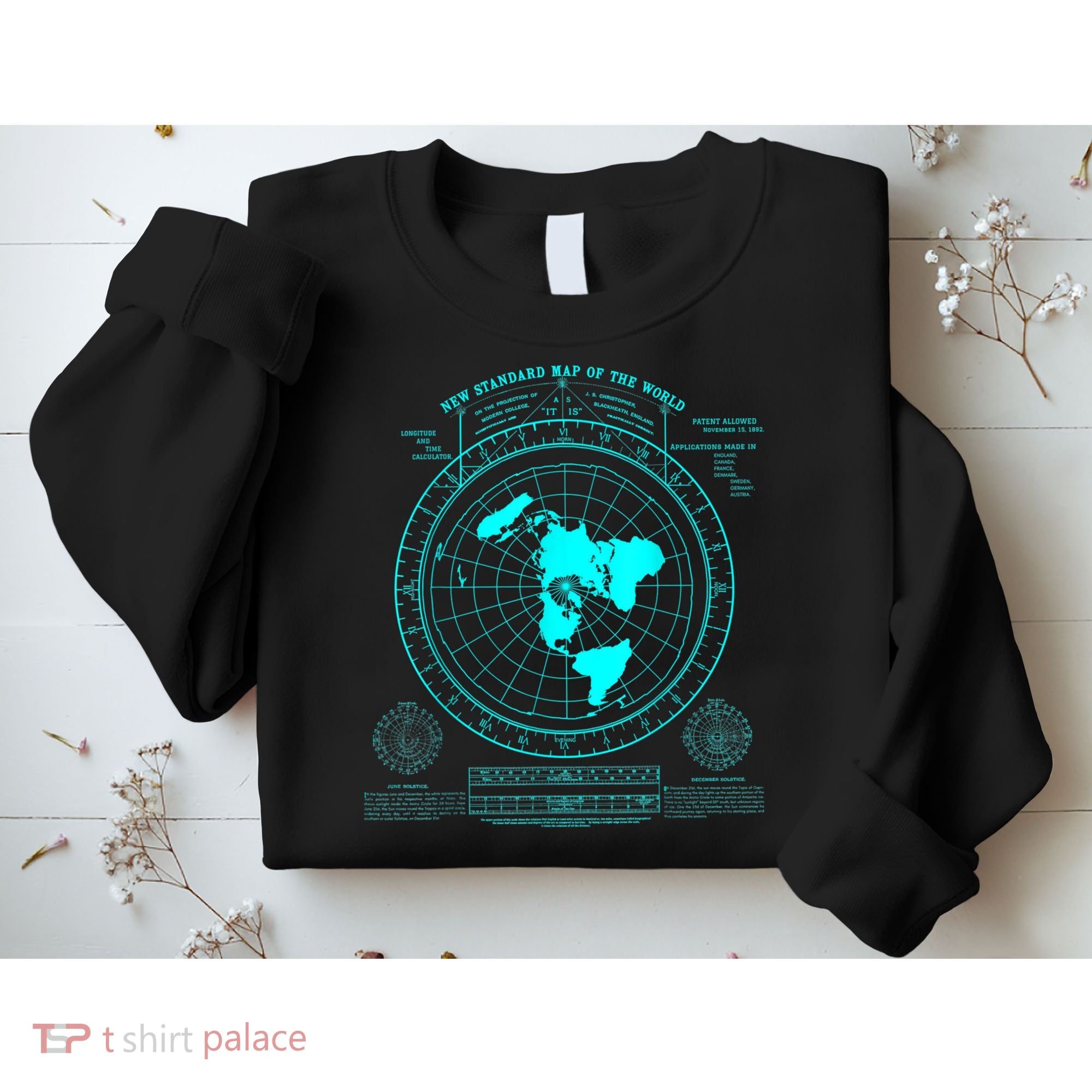 Gleasons New Standard Map Of The World Flat Earth Sweatshirt