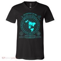 Gleasons New Standard Map Of The World Flat Earth V-Neck T-Shirt thumb 0