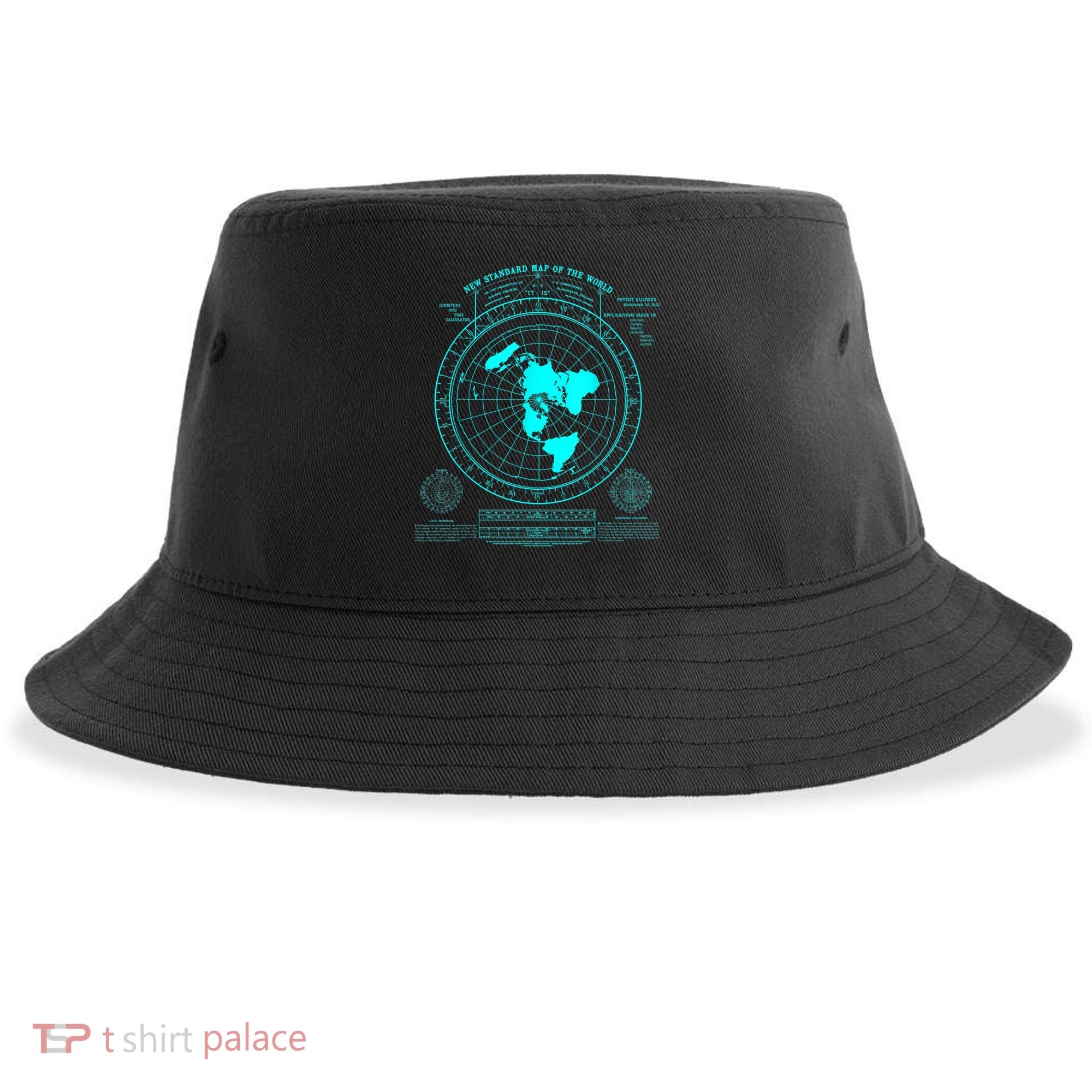 Gleasons New Standard Map Of The World Flat Earth Sustainable Bucket Hat