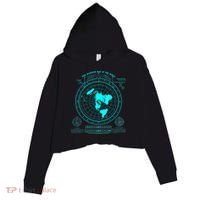 Gleasons New Standard Map Of The World Flat Earth Crop Fleece Hoodie thumb 0