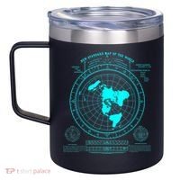 Gleasons New Standard Map Of The World Flat Earth 12oz Stainless Steel Coffee Mug thumb 2