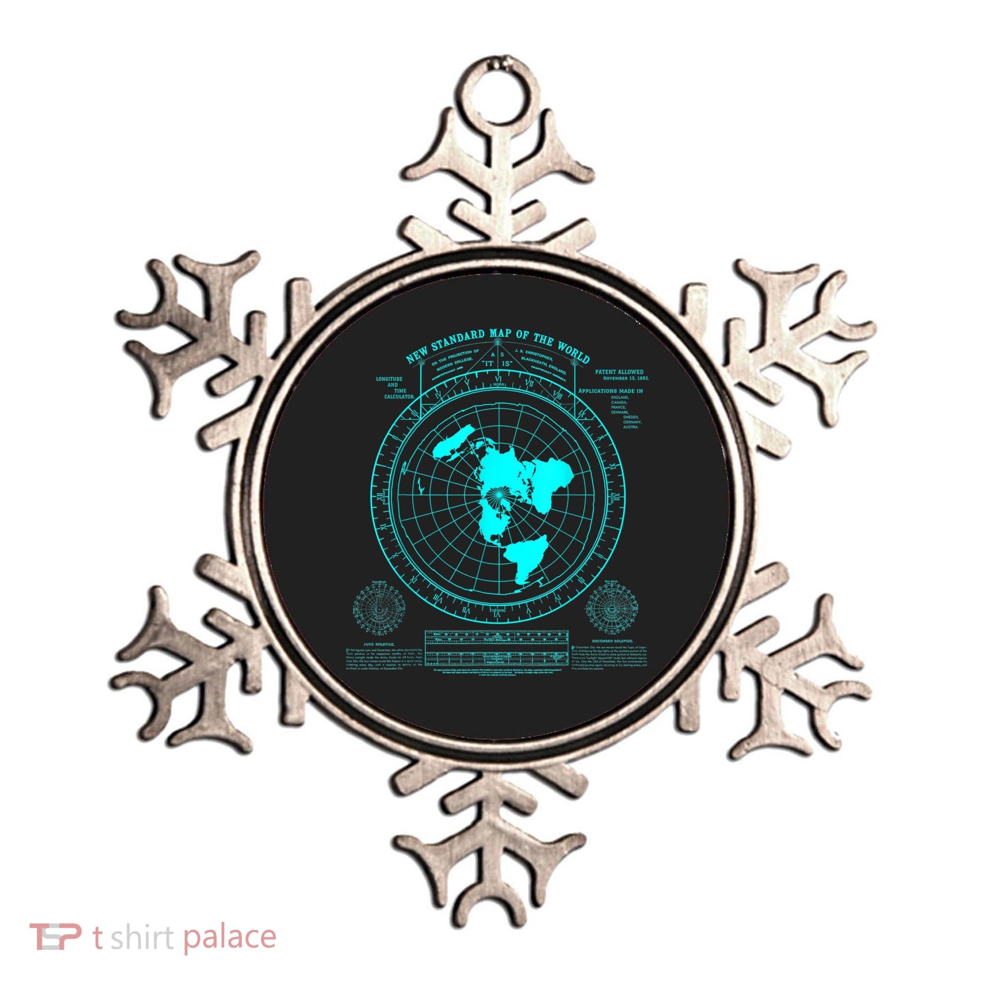 Gleasons New Standard Map Of The World Flat Earth Ornament