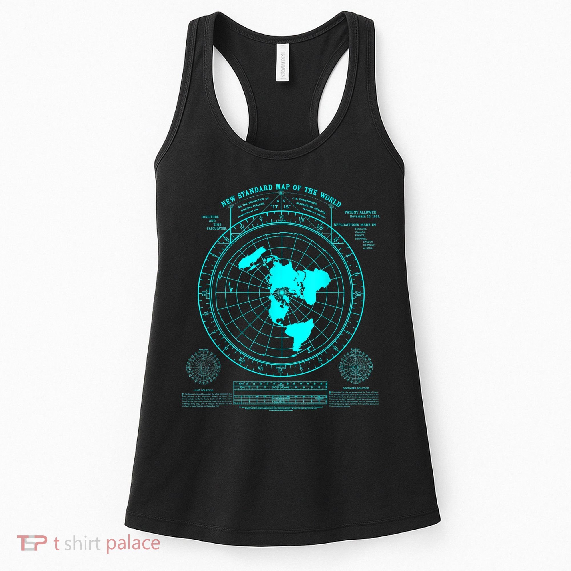 Gleasons New Standard Map Of The World Flat Earth Women's Tank Top