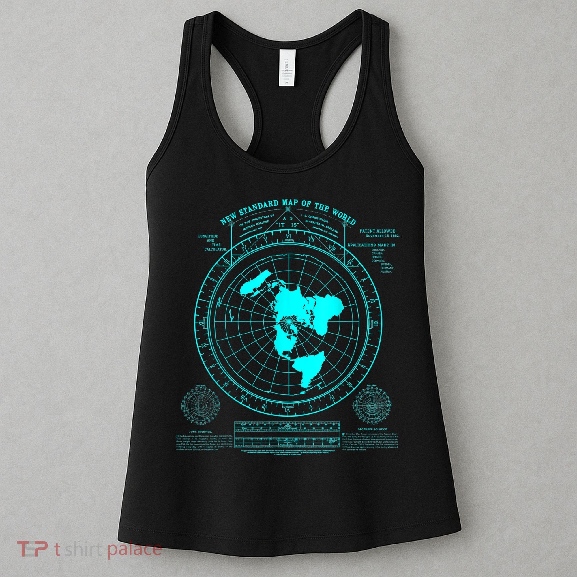 Gleasons New Standard Map Of The World Flat Earth Women's Tank Top