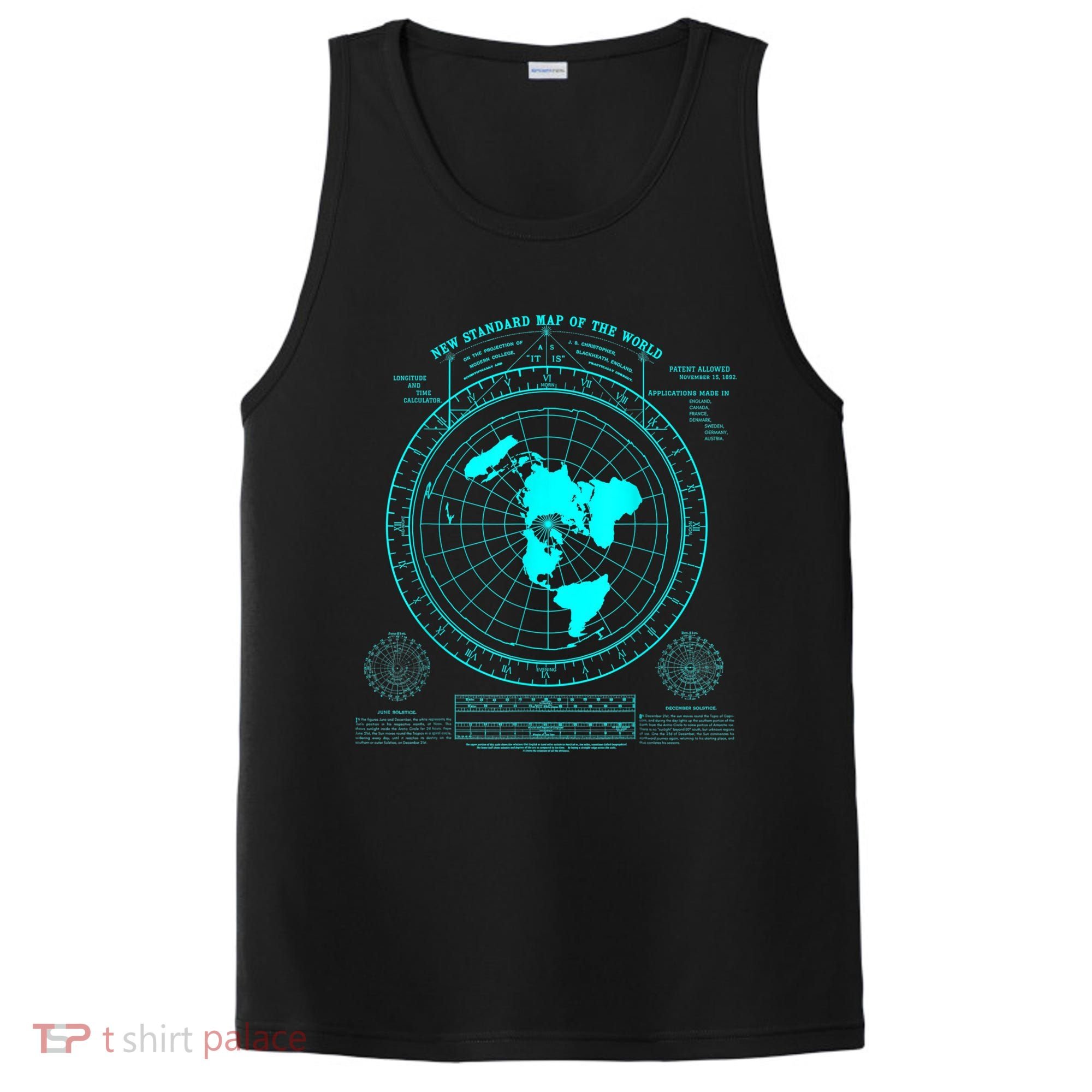 Gleasons New Standard Map Of The World Flat Earth PosiCharge Competitor Tank