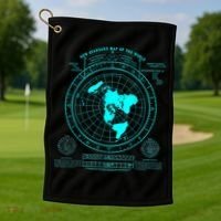 Gleasons New Standard Map Of The World Flat Earth Golf Towel thumb 1