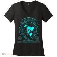 Gleasons New Standard Map Of The World Flat Earth Women's V-Neck T-Shirt thumb 0