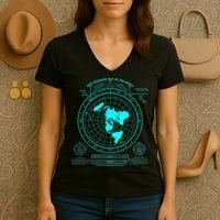 Gleasons New Standard Map Of The World Flat Earth Women's V-Neck T-Shirt thumb 3