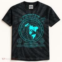 Gleasons New Standard Map Of The World Flat Earth Kids Tie-Dye T-Shirt thumb 0