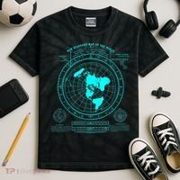Gleasons New Standard Map Of The World Flat Earth Kids Tie-Dye T-Shirt thumb 2