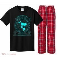Gleasons New Standard Map Of The World Flat Earth Kids Plaid Pajama Set thumb 0