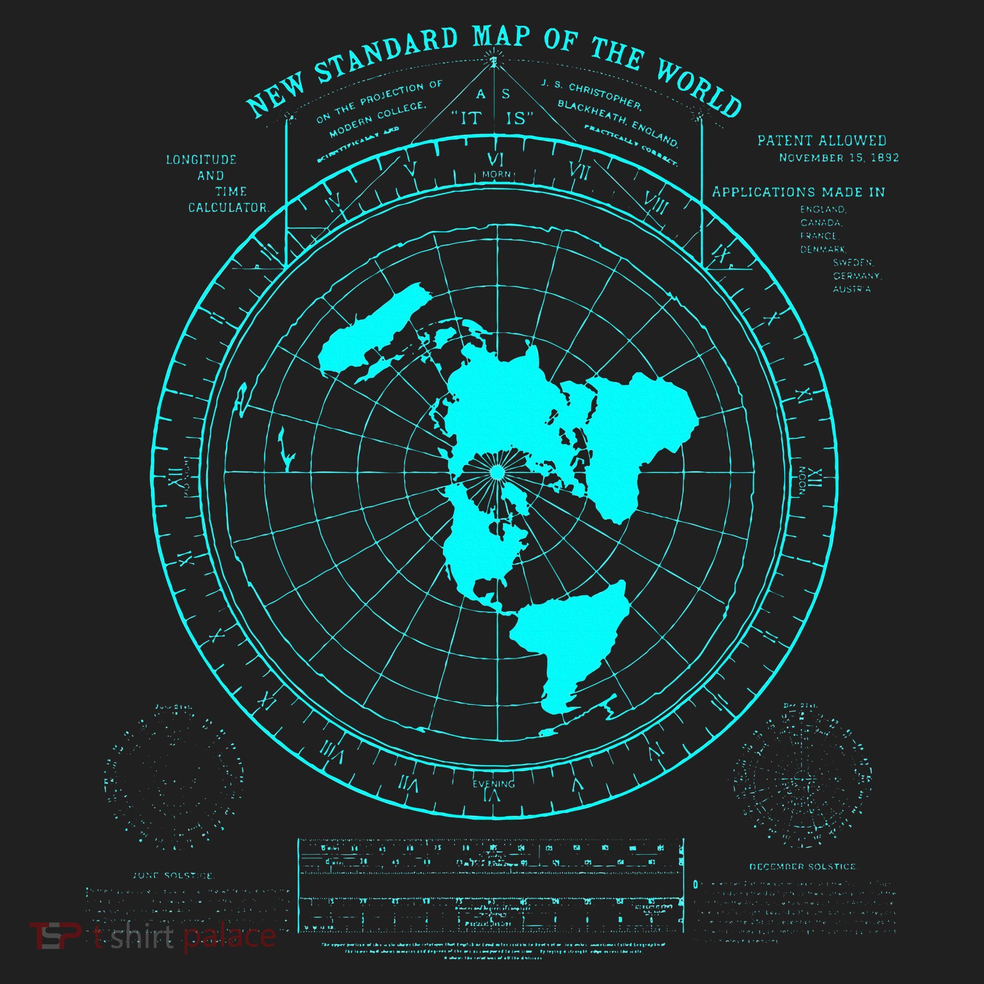 GleasonS New Standard Map Of The World Flat Earth Women's Sweatshirt