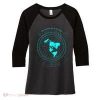 GleasonS New Standard Map Of The World Flat Earth Women's Tri-Blend 3/4-Sleeve Raglan Shirt thumb 0