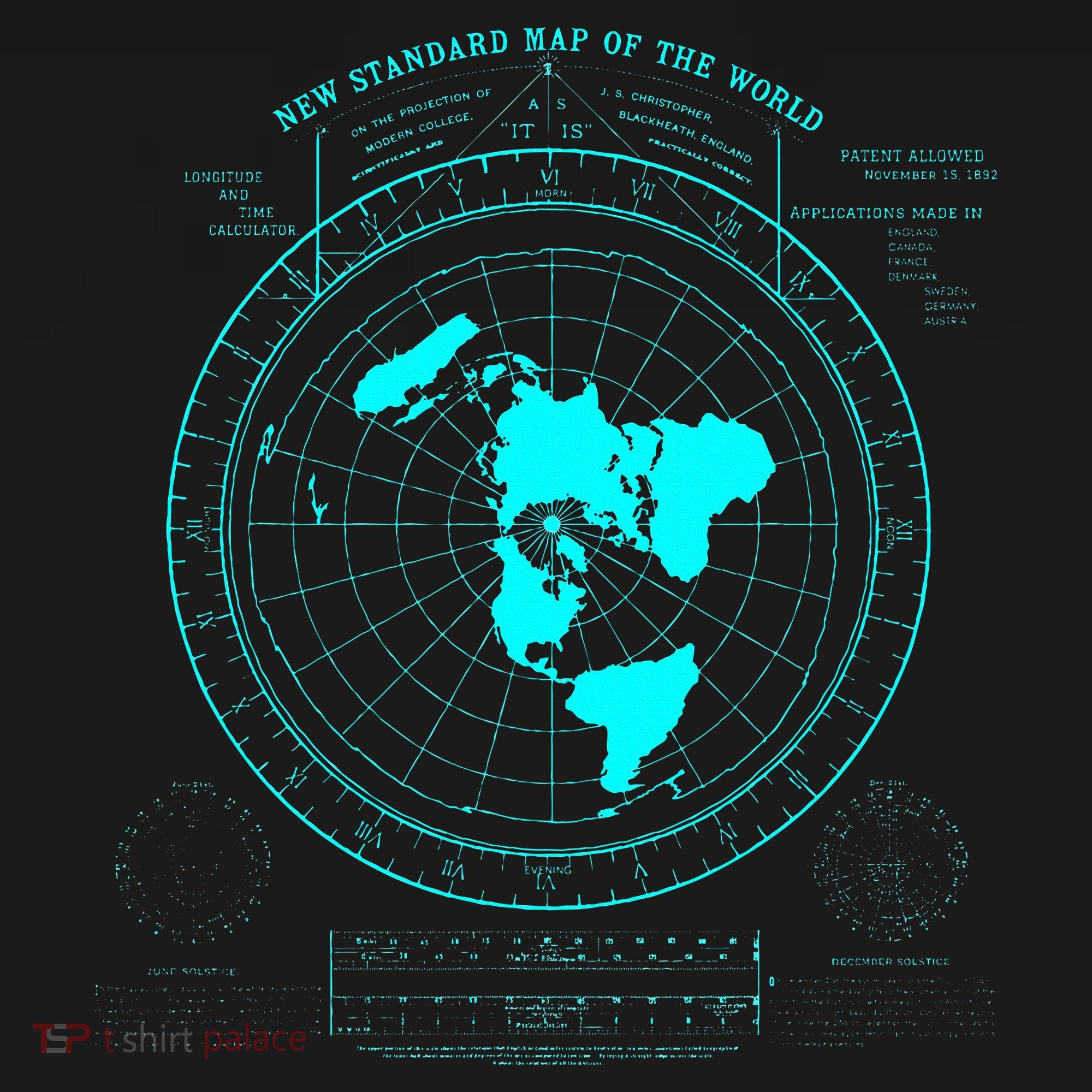 GleasonS New Standard Map Of The World Flat Earth Kids T-Shirt