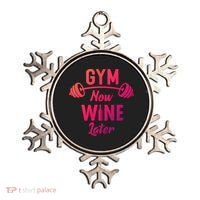 Gym Now Wine Later Funny Workout Weightlifting Barbell Cool Gift Ornament thumb 0