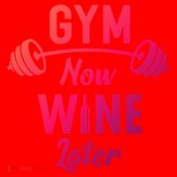Gym Now Wine Later Funny Workout Weightlifting Barbell Cool Gift Santa Hat thumb 1
