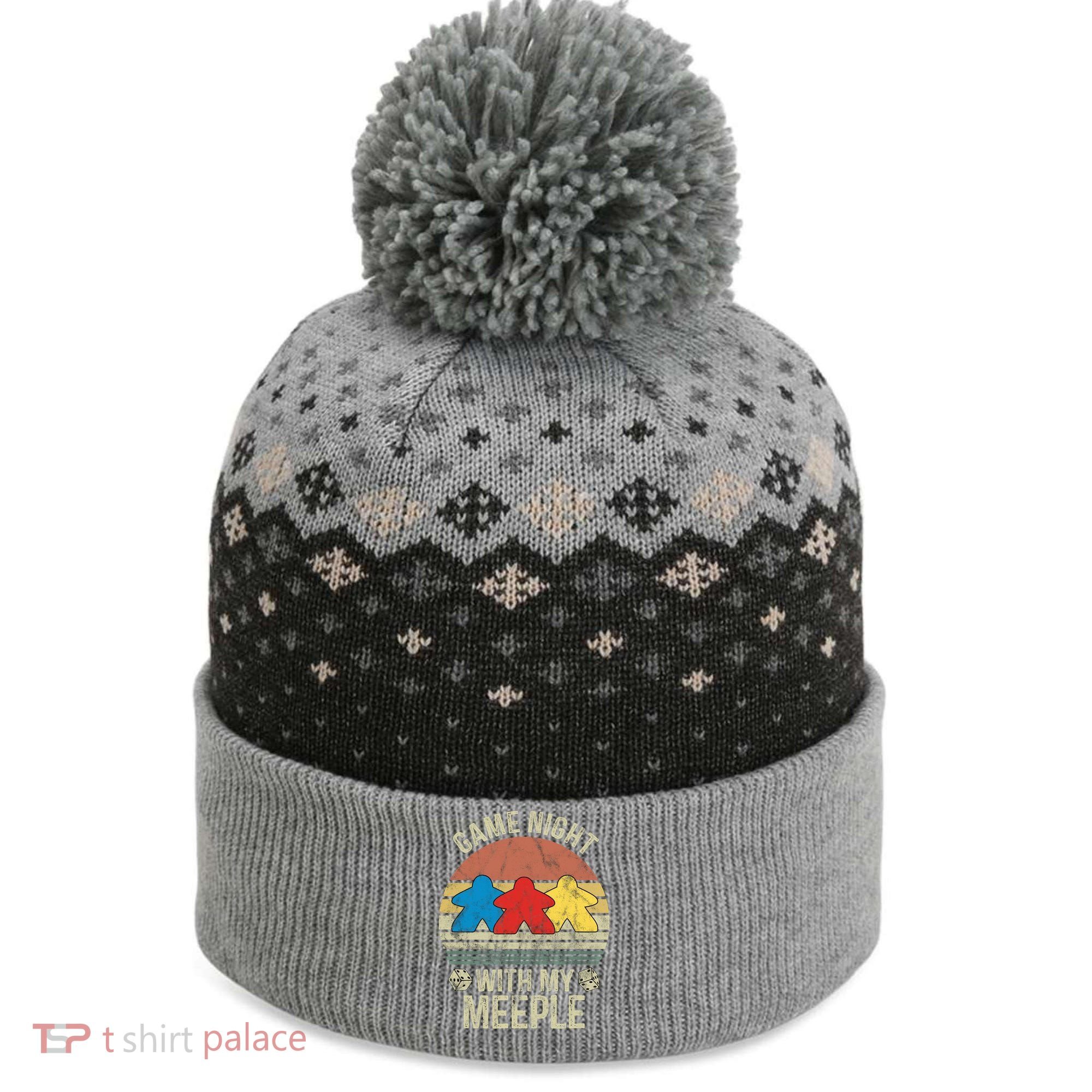 Game Night With My Meeple Board Games Tabletop Boardgamers The Baniff Cuffed Pom Beanie